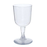 20 Pack | 6oz Clear Plastic Short Stem Wine Glasses, Crystal Collection Disposable Wine Cups#whtbkgd