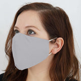 2 Ply Silver Ultra Soft 100% Organic Cotton Face Masks, Reusable Fabric Masks With Soft Ear Loops