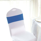 5 pack | 5"x14" Royal Blue Spandex Stretch Chair Sash with Silver Diamond Ring Slide Buckle