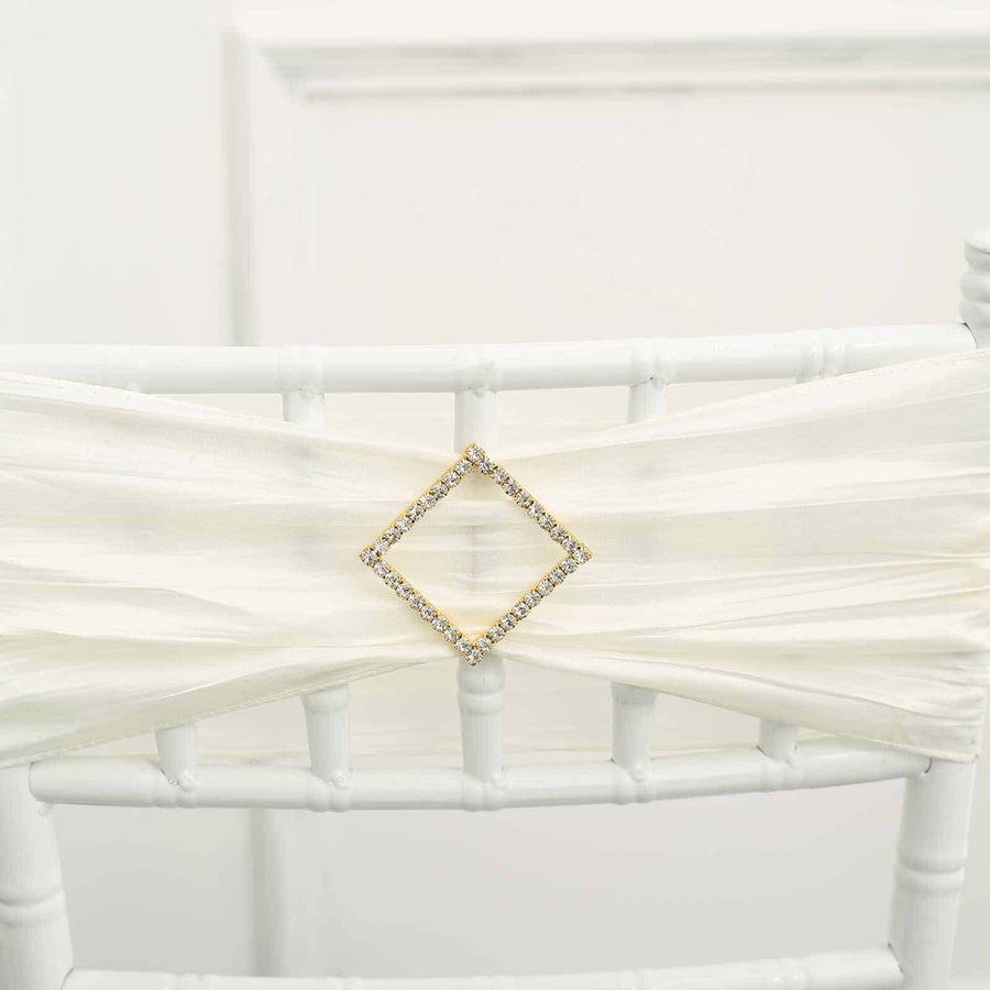 2inch Gold Diamond Metal Chair Sash Bow Pin, Rhinestone Chair Wrap Band Buckle Brooch