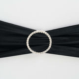 2inch Silver Diamond Circle Metal Chair Sash Bow Pin, Rhinestone Chair Wrap Band Buckle Brooch