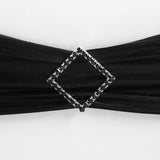 2inch Black Diamond Metal Chair Sash Bow Pin, Rhinestone Chair Wrap Band Buckle Brooch