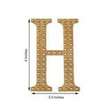 4inch Gold Decorative Rhinestone Alphabet Letter Stickers DIY Crafts - H