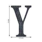 6inch Black Decorative Rhinestone Alphabet Letter Stickers DIY Crafts - Y