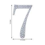 6 inch Silver Decorative Rhinestone Number Stickers DIY Crafts - 7