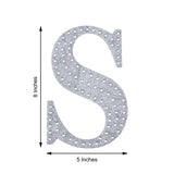 8 Inch Silver Decorative Rhinestone Alphabet Letter Stickers DIY Crafts - S