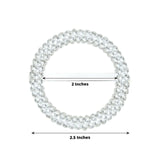 20 Pack | 2.5inch Silver Diamond Circle Napkin Ring Pin Brooch, Rhinestone Chair Sash Bow Buckle