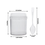 24 Pack Clear Ribbed Plastic Parfait Ice Cream Cups with Lids and Spoons, 5oz Mini Disposable Fruit