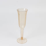 24-Pack Plastic Champagne Flutes Transparent Amber Gold Flared Design