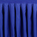 21ft Royal Blue Pleated Polyester Table Skirt, Banquet Folding Table Skirt#whtbkgd