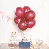 25 Pack | 12inch Shiny Pearl Burgundy Latex Helium or Air Balloons