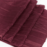 Accordion Crinkle Taffeta Table Runner - Burgundy#whtbkgd