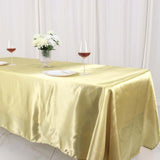 60"x126" Champagne Satin Rectangular Tablecloth