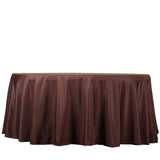 132Inch Chocolate Seamless Polyester Round Tablecloth