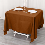 Cinnamon Brown Polyester Square Tablecloth 70"x70"