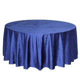 120inch Royal Blue Seamless Premium Velvet Round Tablecloth, Reusable Linen