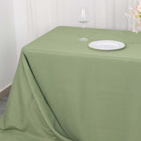 90x156inch Eucalyptus Sage Green 220 GSM Seamless Premium Polyester Rectangular Tablecloth