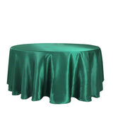 108" Hunter Emerald Green Satin Round Tablecloth