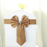 5 Pack | Gold | Reversible Chair Sashes with Buckle | Double Sided Pre-tied Bow Tie Chair Bands | Satin & Faux Leather