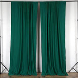 2 Pack Hunter Emerald Green Scuba Polyester Curtain Panel Durable Flame Resistant Backdrops