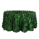 132inches Green Leaf Petal Taffeta Round Tablecloth