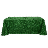 90x132Inch Green Leaf Petal Taffeta Rectangle Tablecloth