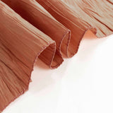 132inch Terracotta Accordion Crinkle Taffeta Seamless Round Tablecloth