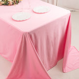 Pink Premium Scuba Wrinkle Free Rectangular Tablecloth, Seamless Scuba Polyester Tablecloth