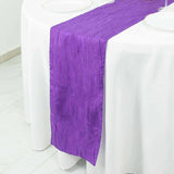 12inch x 108inch Purple Accordion Crinkle Taffeta Linen Table Runner