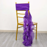 Chiffon Purple Curly Willow Chair Sashes 