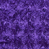 14x108inch Purple Grandiose 3D Rosette Satin Table Runner#whtbkgd