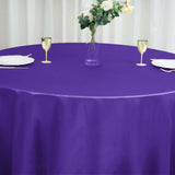 120 inch Purple Satin Round Tablecloth