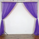 Purple Fire Retardant Sheer Organza Premium Curtain Panel Backdrops With Rod Pockets - 10ftx10ft