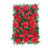 3 Sq ft. | Easy-Install Red Silk Rose Flower Mat Wall Panel Backdrop#whtbkgd