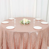 120 inches Rose Gold|Blush Premium Sequin Round Tablecloth