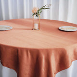 72" x 72" Terracotta (Rust) Satin Square Tablecloth Overlay