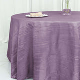 120inch Violet Amethyst Accordion Crinkle Taffeta Round Tablecloth