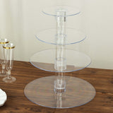 4-Tier Clear Round Acrylic Cupcake Tower Stand, Heavy Duty Cake Stand Dessert Display