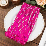 Fuchsia Silver Wave Embroidered Sequin Mesh Dinner Napkin, Reusable Decorative Napkin