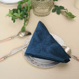 5 Pack | Navy Blue Premium Sheen Finish Velvet Cloth Dinner Napkins