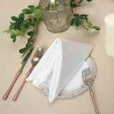 5 Pack | White Premium Sheen Finish Velvet Cloth Dinner Napkins