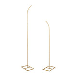 Set of 2 | Gold Metal Curved Top Balloon Flower Backdrop Stands, Wedding Arch Frames#whtbkgd