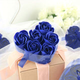 4 Pack | 24 Pcs Royal Blue Scented Rose Soap Heart Shaped Party Favors With Gift Boxes And Ribbon