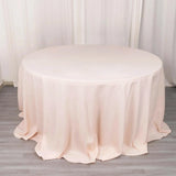 132inch Blush Rose Gold 200 GSM Seamless Premium Polyester Round Tablecloth