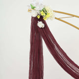 20ft Burgundy Gauze Cheesecloth Fabric Wedding Arch Drapery, Window Scarf Valance, Boho Decor