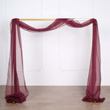 18ft | Burgundy Wedding Arch Drapery Fabric Window Scarf Valance, Sheer Organza Linen