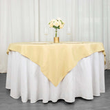 70"x70" Champagne Premium Polyester Square Table Overlay - 220GSM