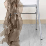 Taupe Chiffon Curly Chair Sash#whtbkgd