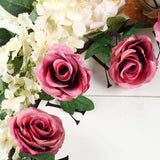 6ft | Dusty Rose Artificial Silk Rose Hanging Flower Garland Faux Vine