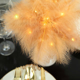 15inch LED Natural Feather Table Lamp Wedding Centerpiece